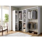 Dmora - armoire dmagrin, structure pour dressing d'angle, porte - manteau d'angle ouvert, 228x79h187 ...