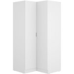 Armoire dressing d'angle en panneaux de particules m�lamin�s coloris blanc - longueur 90. 5 x profondeur ...