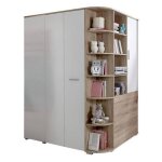 Inside75 - armoire dressing d'angle volverine chne / blanc
