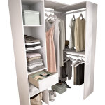 Armoire dressing double en bois m�lamin� coloris blanc - longueur 98 x profondeur 41 x hauteur 187 cm ...