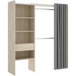 Armoire dressing extensible en panneau de particules coloris ch�ne naturel - longueur 110 - 160 x profondeur ...