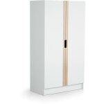 Les tendances - at4 - armoire enfant 2 portes en bois blanc et htre verni 96 x 51 x 176 cm