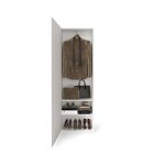Meublorama - armoire d'entr�e 1 porte avec miroir, collection kubrick, coloris blanc laqu� brillant