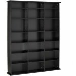 Helloshop26 - armoire tagre bibliothque rangement cd / dvd meuble de rangement 136, 5 cm noir