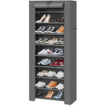 Sifree - armoire �tag�res � chaussures 10 couches 27 paires de chaussures avec housse 6030160cm gris ...
