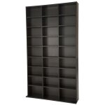 Helloshop26 - armoire �tag�re rangement cd / dvd meuble de rangement pour 1 000 cds mdf noir