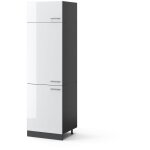 Vicco - armoire pour frigo r - line, blanc haute brillance, 60 cm