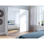 Meublorama - armoire, garde robe 200 cm 2 portes coulissantes avec miroir - blanc - collection arsala ... Meublorama - armoire, garde robe 200 cm 2 portes coulissantes avec miroir - blanc - collection arsala ...