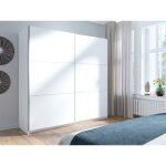 Meublorama - armoire, garde robe 200 cm 2 portes coulissantes - blanc - collection arsala