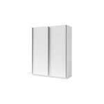 Meublorama - armoire 2 portes coulissantes - collection gozu - coloris blanc - 150 x 198 x 62 cm