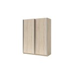 Meublorama - armoire 2 portes coulissantes - collection gozu - coloris chne sonoma - 150 x 198 x 62 ...