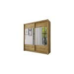 Meublorama - armoire rome ? 2 portes coulissantes avec miroir ? ch�ne wotan ? style design