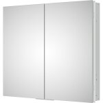 Armoire  glace aluminium murale salle de bain et toilettes, tagre avec miroir avec led encastre et ...