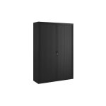 Armoire haute à rideaux démontables largeurs spécifiques 200 x 140 cm unicolore - noir - maxiburo Armoire haute à rideaux démontables largeurs spécifiques 200 x 140 cm unicolore - noir - maxiburo