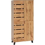 Armoire hhg 627, highboard armoire  tagres vestiaire armoire haute, 4 portes 8 compartiments de rangement, ...