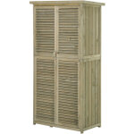 Mh - armoire de jardin francine bois de pin gris