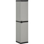 Bonnevie - armoire de jardin armoire de rangement - meuble de rangement 3 �tag�res gris / noir 34x40x168cm ...