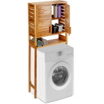 Relaxdays - armoire de machine à laver en bambou, droit, portes en lamelles, 3 supports, armoire wc, ... Relaxdays - armoire de machine à laver en bambou, droit, portes en lamelles, 3 supports, armoire wc, ...