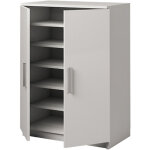 Armoire meuble  chaussures coloris blanc - hauteur 90 x longueur 60 x profondeur 35. 6 cm - pegane - ...