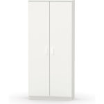 Pegane ? armoire de rangement blanche 180 x 80 x 35 cm ? panneaux de particules et m�lamine haute densit� ...