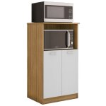 Beaux meubles pas chers - armoire micro - onde 2 portes ch�ne et blanc 3 niches orion l61 h110. 6 p45. ...