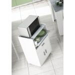 Meuble micro - ondes 59x40x92h cm blanc mat avec 2 portes et 1 tiroir ? spoleto