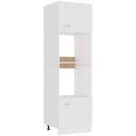 Armoire  micro - ondes armoire de cuisine meuble bas de cuisine blanc 60x57x207 cm agglomr 80593