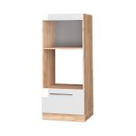 Vicco - armoire micro - ondes fame - line, blanc haute brillance, 60 cm ouvert