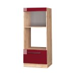 Armoire micro - ondes fame - line, rouge bordeaux haute brillance, 60 cm ouvert vicco