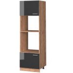 Vicco - armoire micro - ondes r - line, anthracite haute brillance, 60 cm