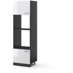Vicco - armoire micro - ondes r - line, blanc haute brillance, 60 cm