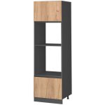 Vicco - armoire micro - ondes r - line, chne de force dor, 60 cm j - shape