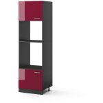 Vicco - armoire micro - ondes r - line, rouge bordeaux haute brillance, 60 cm