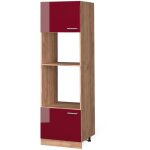 Armoire micro - ondes r - line, rouge bordeaux haute brillance, 60 cm, vicco