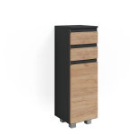 Vicco - meuble de rangement de salle de bain j - shape, gris, 30 x 95 cm