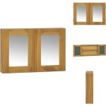 Armoire � miroir 60x10x40 cm bois de teck solide - meuble salle bain - armoire miroir - armoire rangement ...