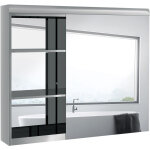 Homcom - armoire miroir salle de bain - meuble mural 2 tagres - dim. 70l x 13l x 60h cm - acier inox. ...