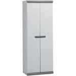 Armoire multifonction de jardin en rsine coimbra 2 gardiun 62, 5x39x169 cm avec 2 portes et 3 tagres ...