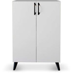 Catter house - armoire multifonction - meuble  chaussures rodas blanco 60x33x87 cm 2 portes, 3 tagres ...
