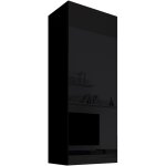 Armoire murale 1 porte meuble de rangement 40x126x29cm 3 compartiments mod�le nora v1 noir finition brillante ...