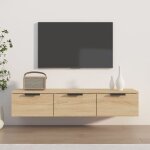 The living store - armoire murale ch�ne sonoma 102x30x20 cm bois d'ing�nierie - meuble mural - �tag�re ...