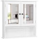 Armoire murale de salle de bain placard de rangement toilettes 3 niveaux, tagres  hauteur rglable, ...