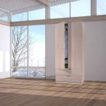 Armoire penderie 2 portes + 2 tiroirs l81 x h180 cm - calicosy - ch�ne clair