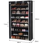 Haloyo - armoires penderie tissu meuble de rangement chaussure noir 8828160cm étagère à chaussures à ... Haloyo - armoires penderie tissu meuble de rangement chaussure noir 8828160cm étagère à chaussures à ...