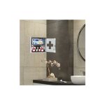 Armoire  pharmacie  2 compartiments en acier inoxydable avec porte magntique en verre givr et 2 cls ...