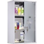 Armoire � pharmacie murale verrouillable 3 niv. acier inox