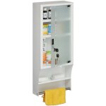 Relaxdays - armoire � pharmacie, porte en verre, verrouillable, 4 compartiments, hxlxp : 65x27x12 cm, ...