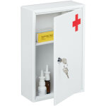 Relaxdays - armoire  pharmacie, verrouillable, vide, 2 compartiments, meuble mural, hlp: 32 x 21, 5 ...