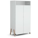 Les tendances - at4 - armoire enfant 2 portes en bois pirate blanc et htre 100 x 50 x 176 cm