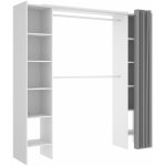 Armoire placard extensible coloris blanc - longueur 110 - 180 x hauteur 205 x profondeur 50 cm pegane ...